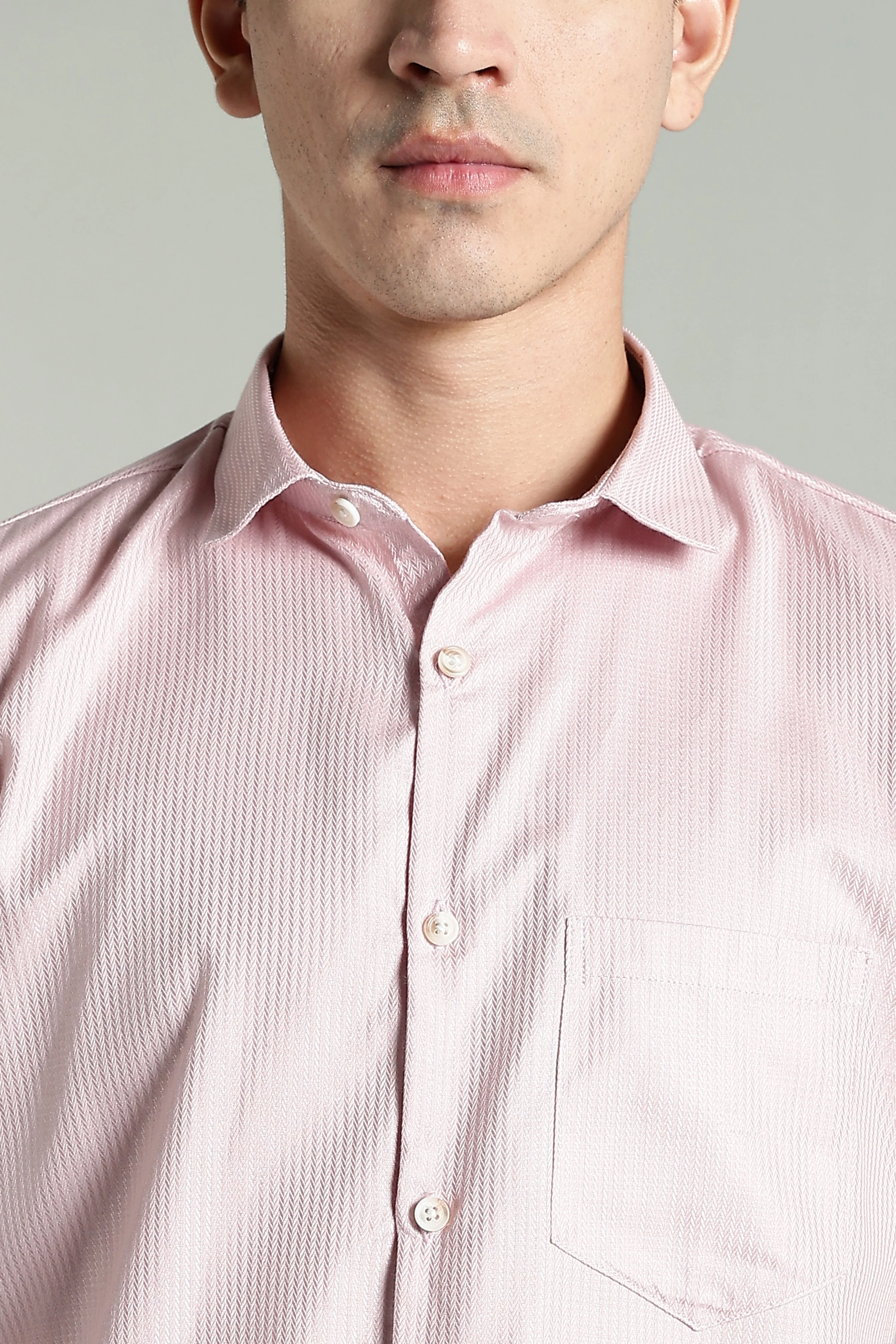 Men Stria Pink Solid Shirt - Image 4