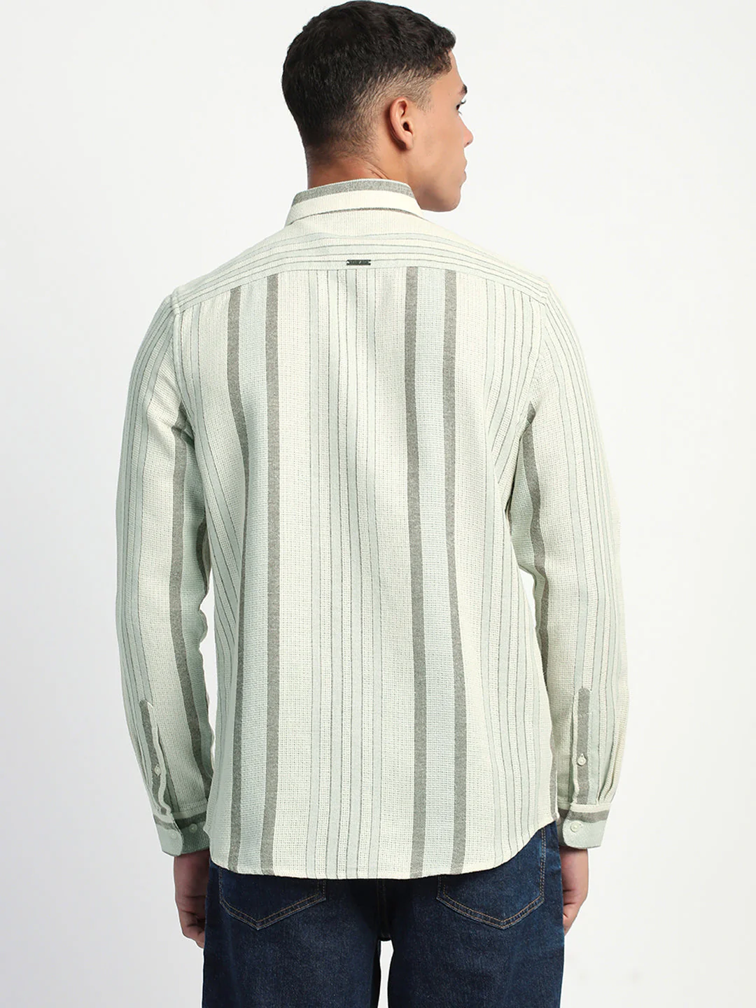 Men Stripe Slim Fit Casual Shirt - Image 4