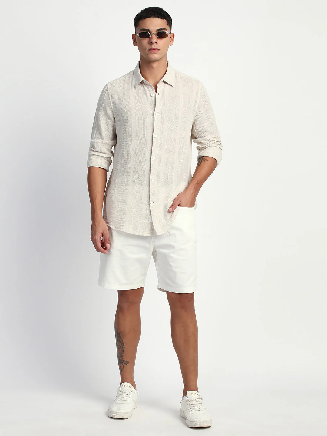 Men Stripe Slim Fit Casual Shirt - Image 4