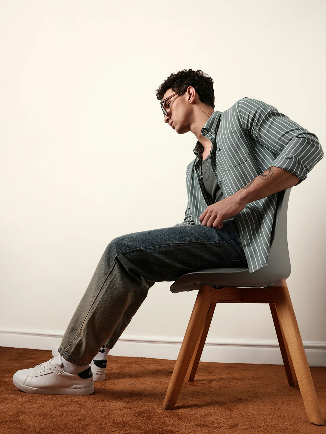 Men Striped Casual Full-Sleeve Shirt - Image 2