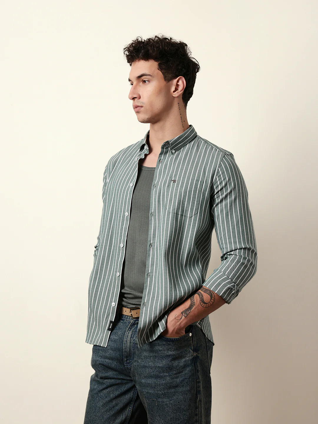 Men Striped Casual Full-Sleeve Shirt - Image 4