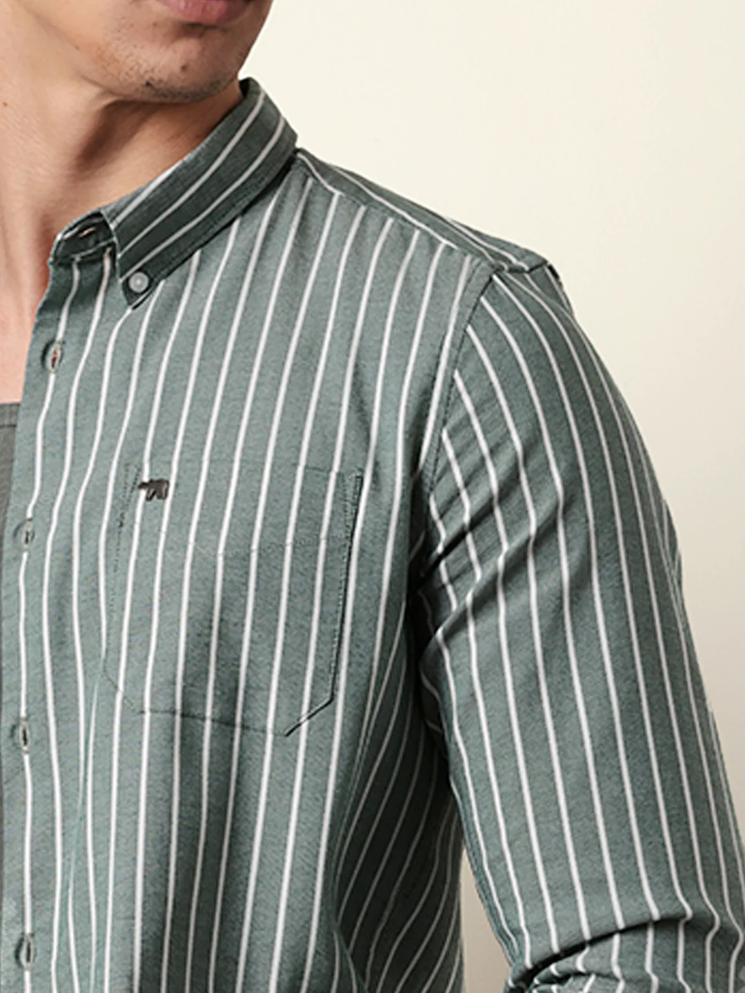 Men Striped Casual Full-Sleeve Shirt - Image 6