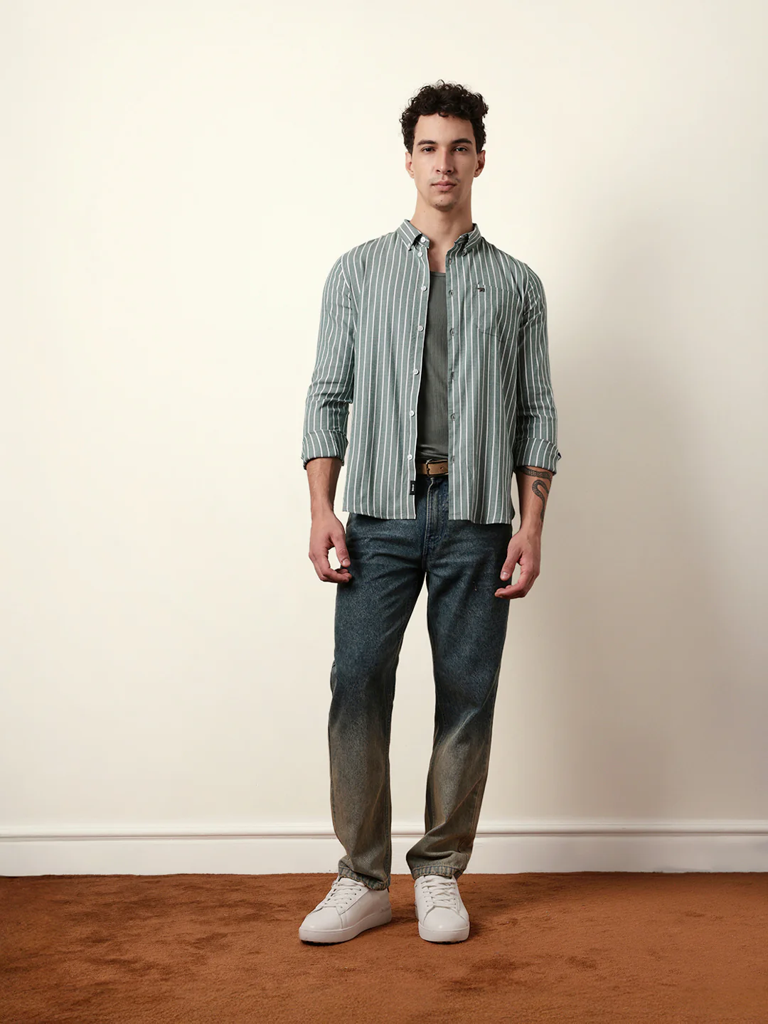 Men Striped Casual Full-Sleeve Shirt - Image 8