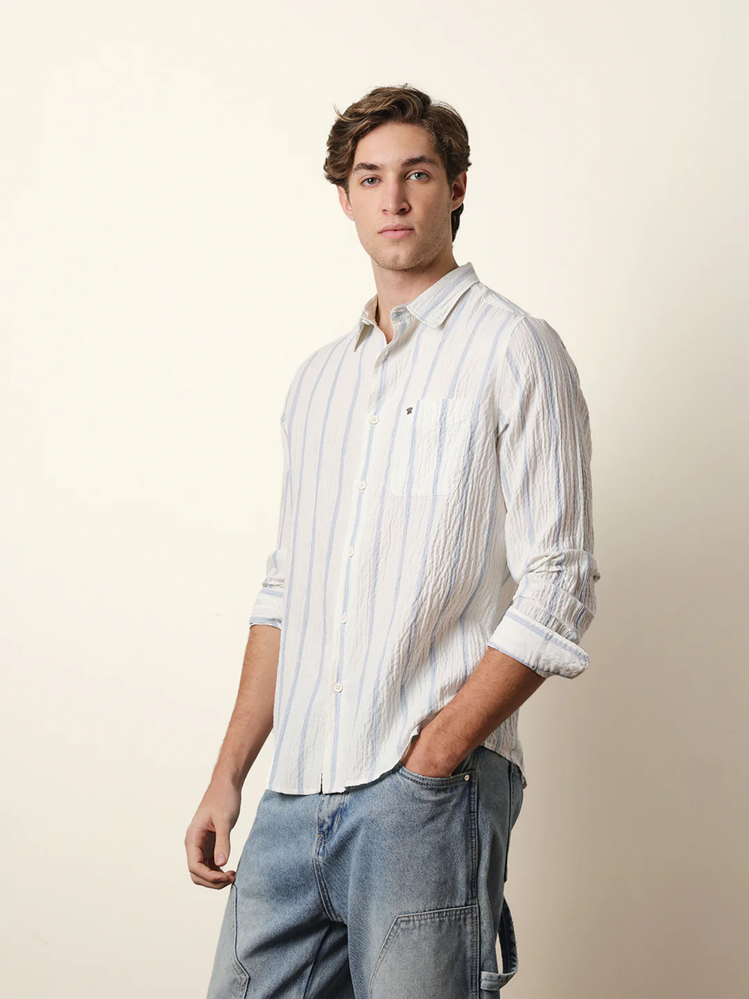 Men Striped Casual Full-Sleeve Shirt - Image 4