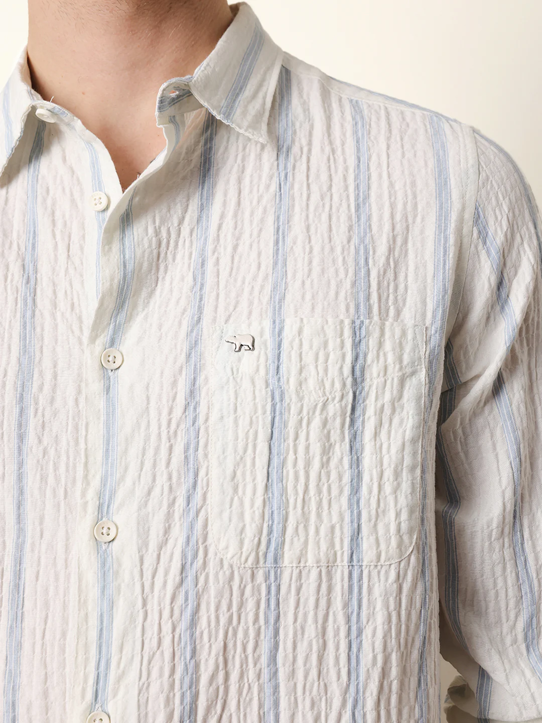 Men Striped Casual Full-Sleeve Shirt - Image 6