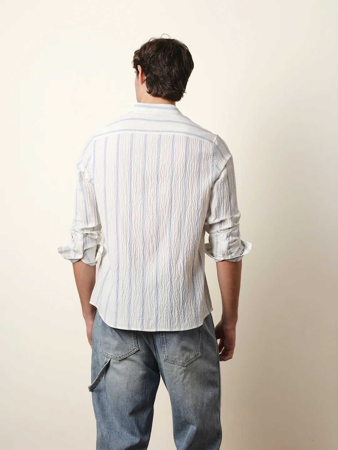 Men Striped Casual Full-Sleeve Shirt - Image 7