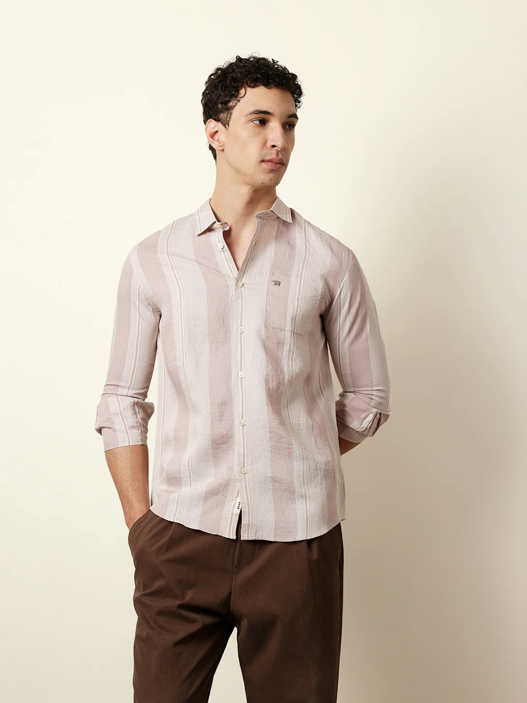 Men Striped Casual Full-Sleeve Shirt - Image 3
