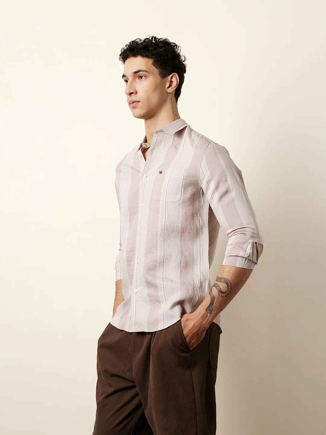 Men Striped Casual Full-Sleeve Shirt - Image 4
