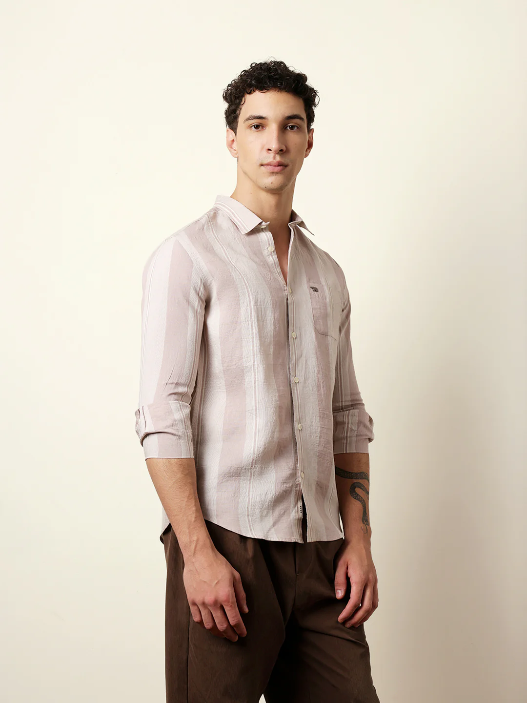 Men Striped Casual Full-Sleeve Shirt - Image 5