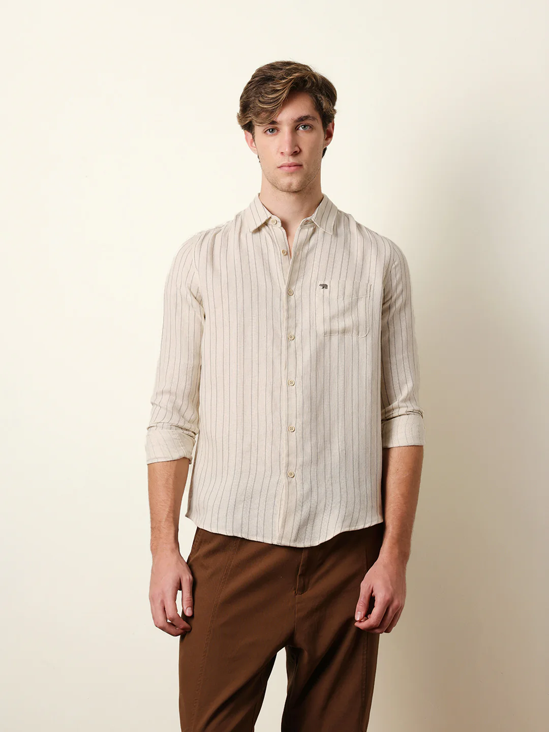 Men Striped Casual Full-Sleeve Shirt - Image 3