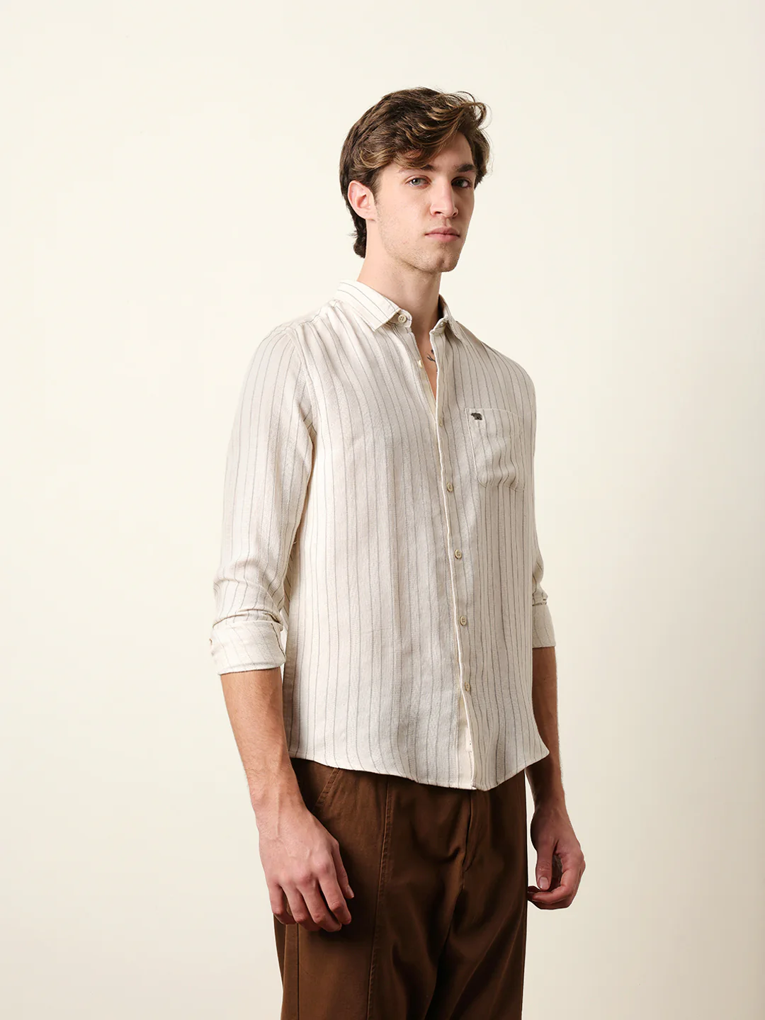 Men Striped Casual Full-Sleeve Shirt - Image 5