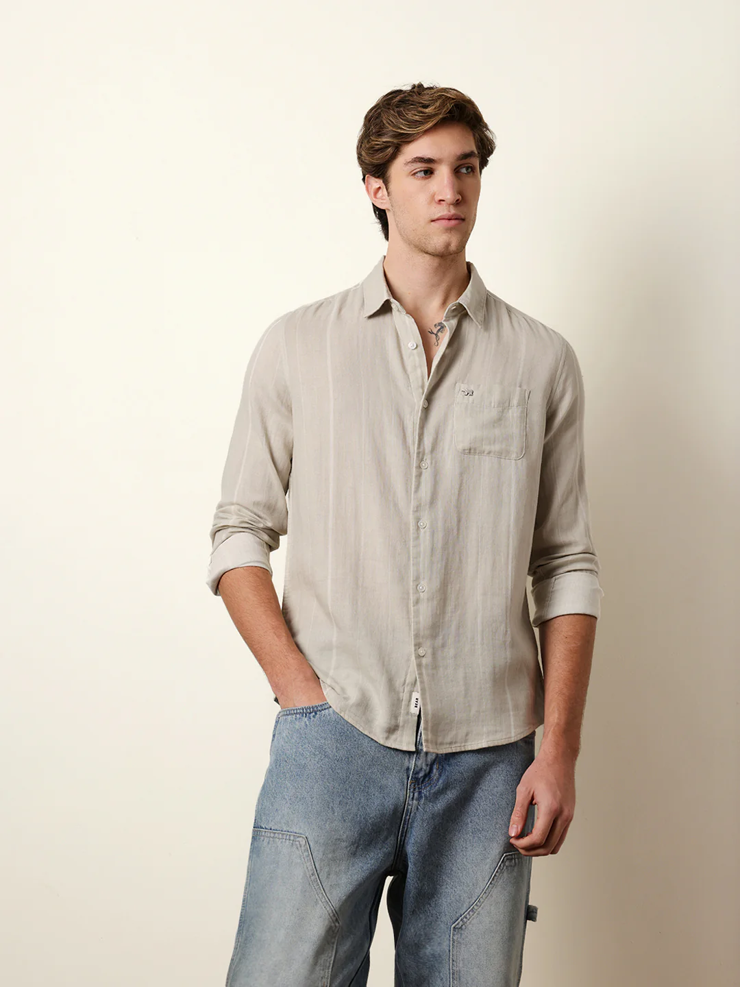 Men Striped Casual Full-Sleeve Shirt - Image 3