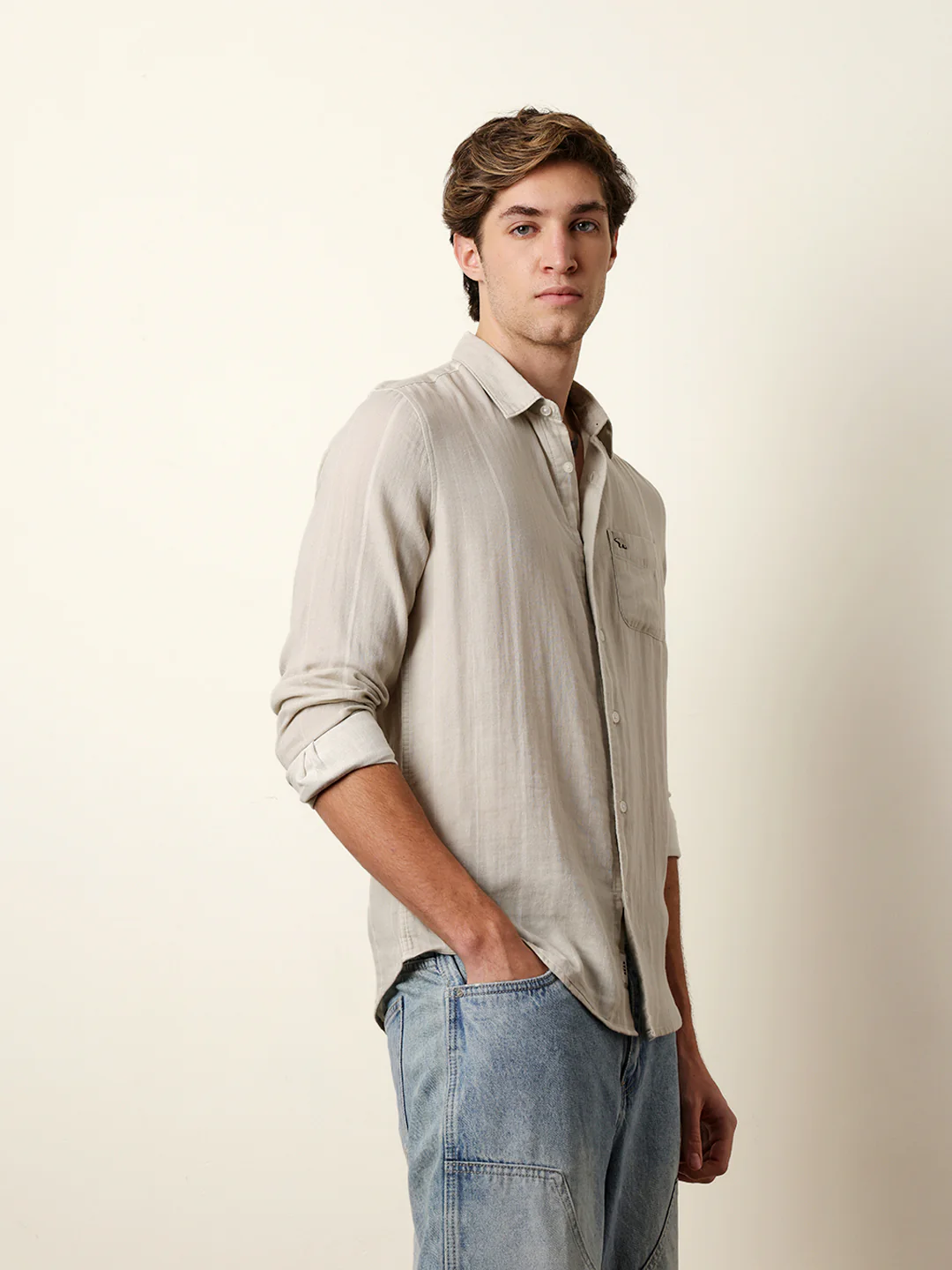 Men Striped Casual Full-Sleeve Shirt - Image 5