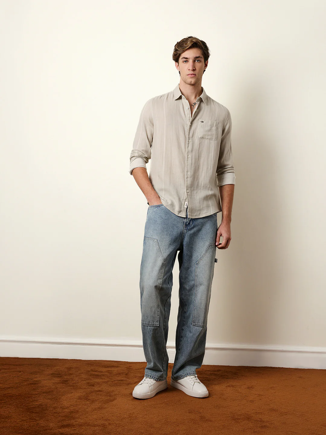 Men Striped Casual Full-Sleeve Shirt - Image 8