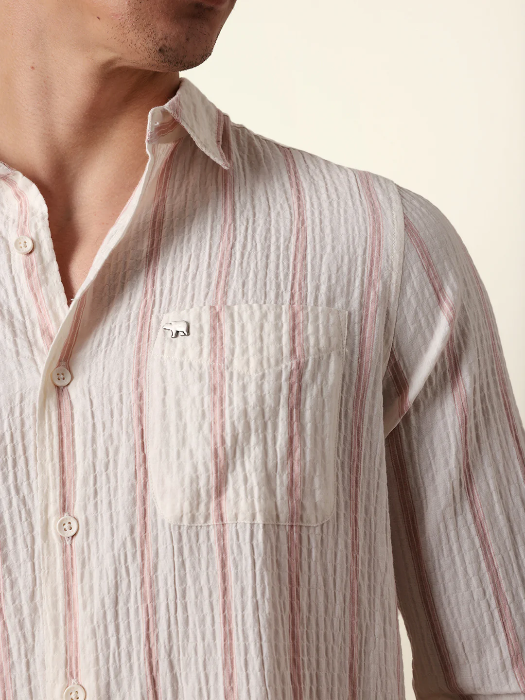 Men Striped Casual Full-Sleeve Shirt - Image 6