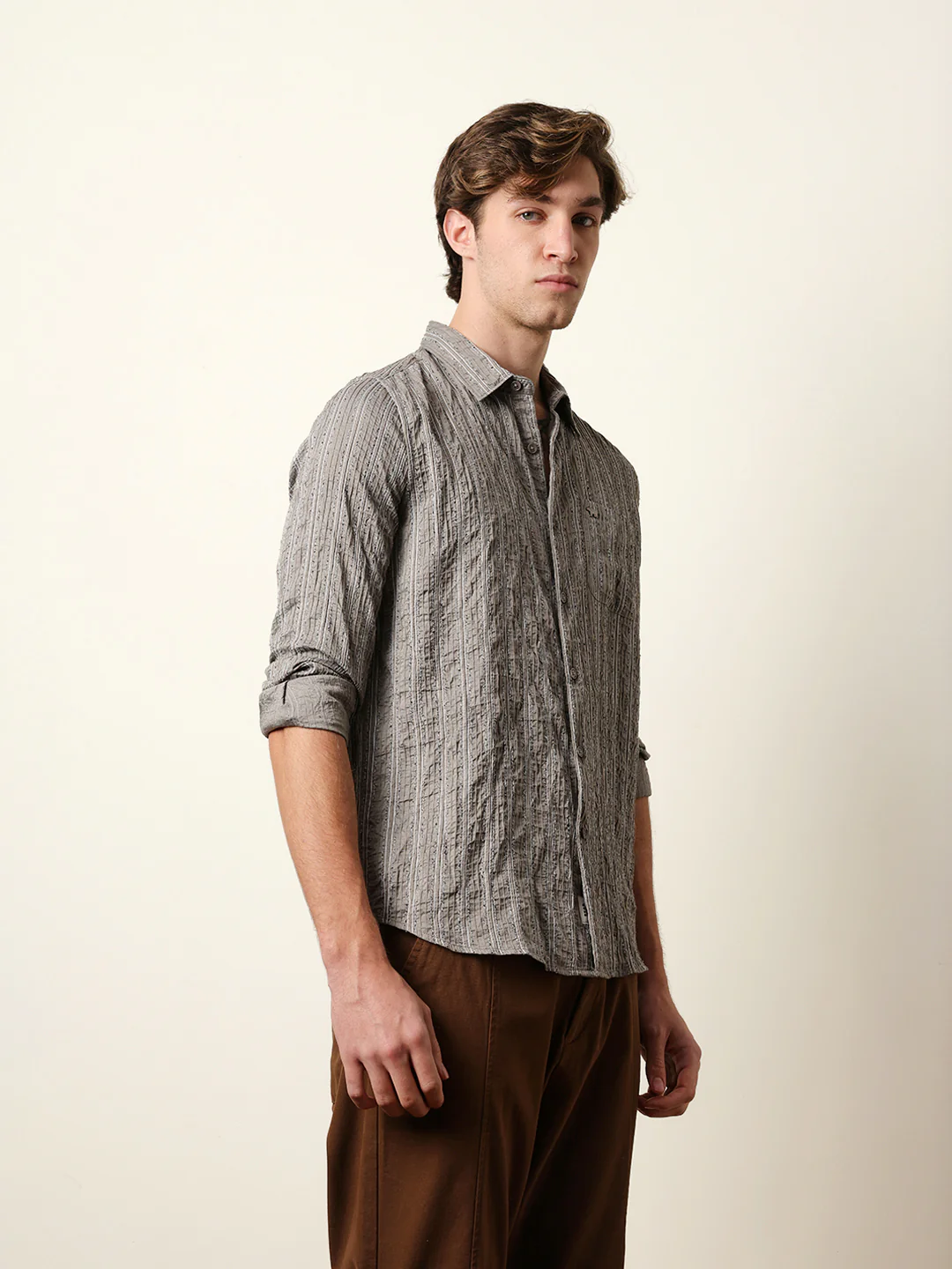 Men Striped Casual Full-Sleeve Shirt - Image 5