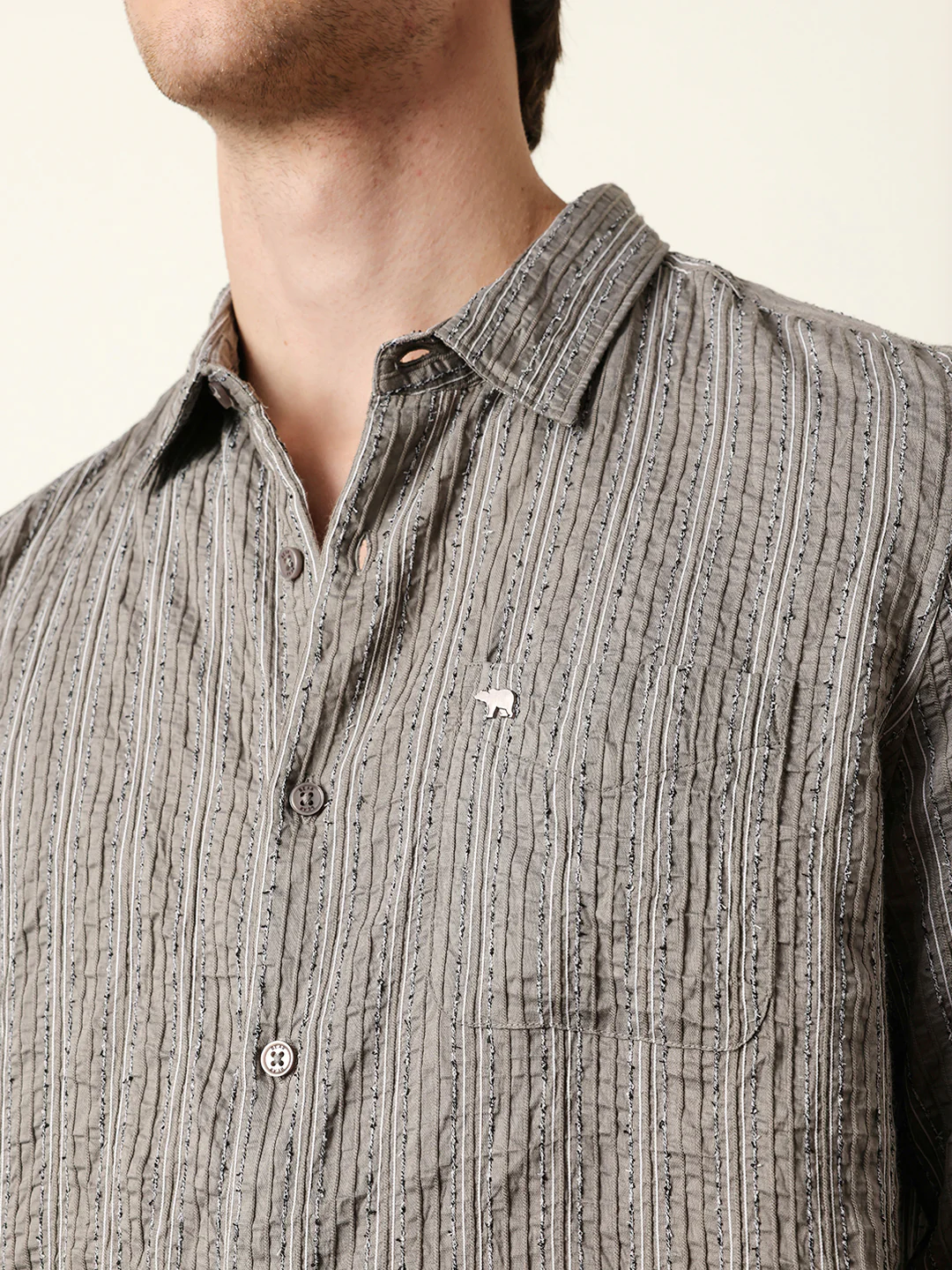 Men Striped Casual Full-Sleeve Shirt - Image 6