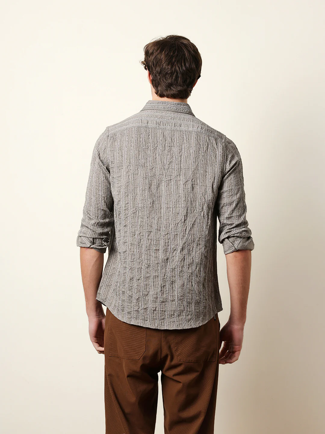 Men Striped Casual Full-Sleeve Shirt - Image 7