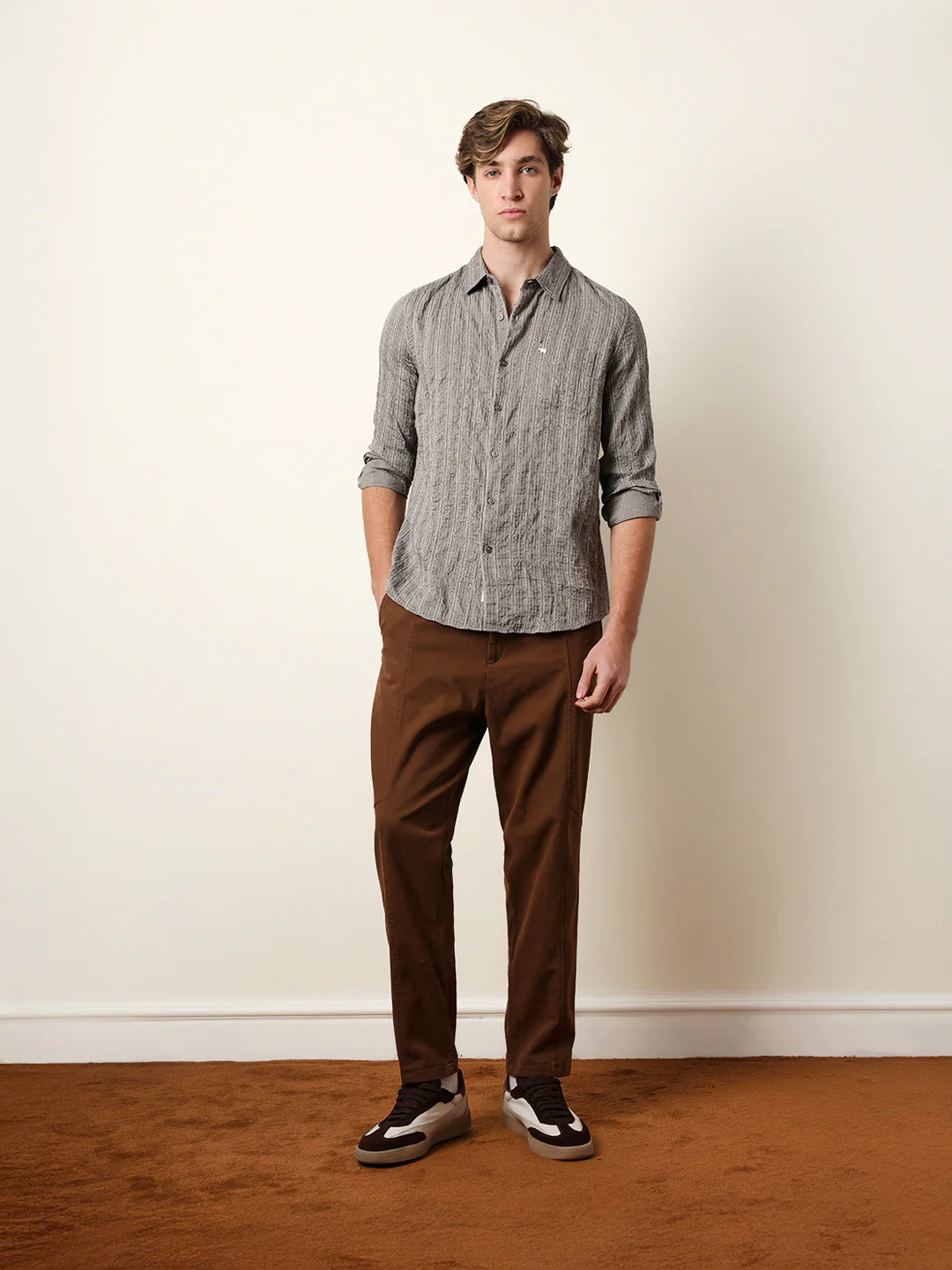 Men Striped Casual Full-Sleeve Shirt - Image 8