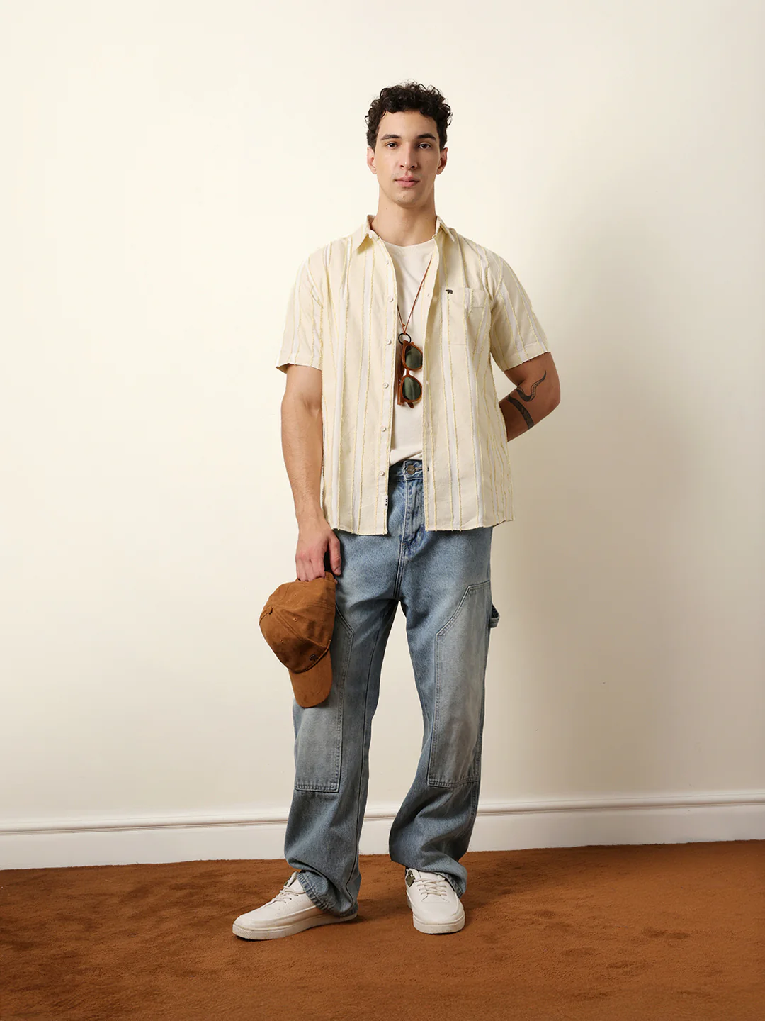 Men Striped Casual Half-Sleeve Shirt - Image 2