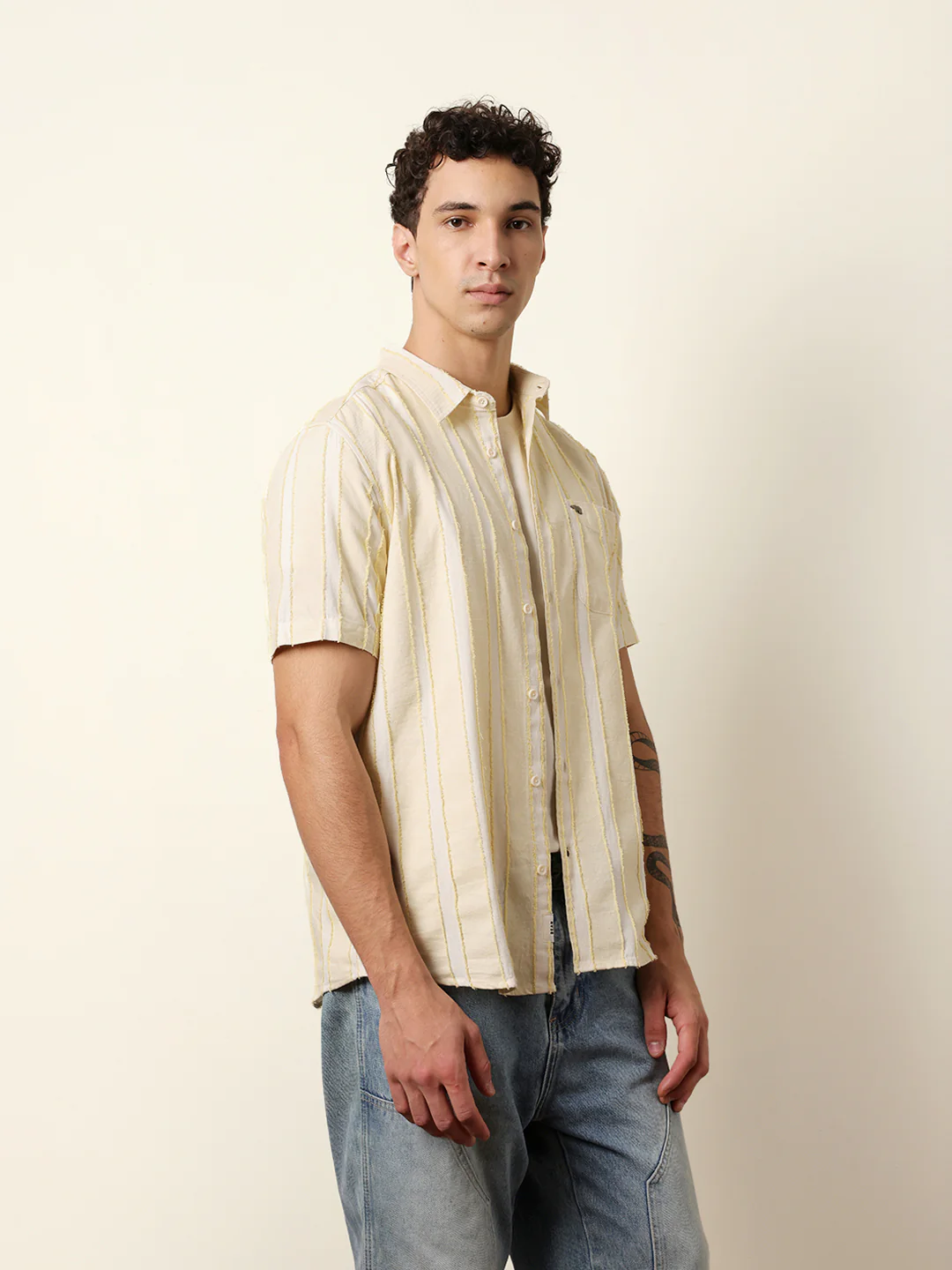 Men Striped Casual Half-Sleeve Shirt - Image 5