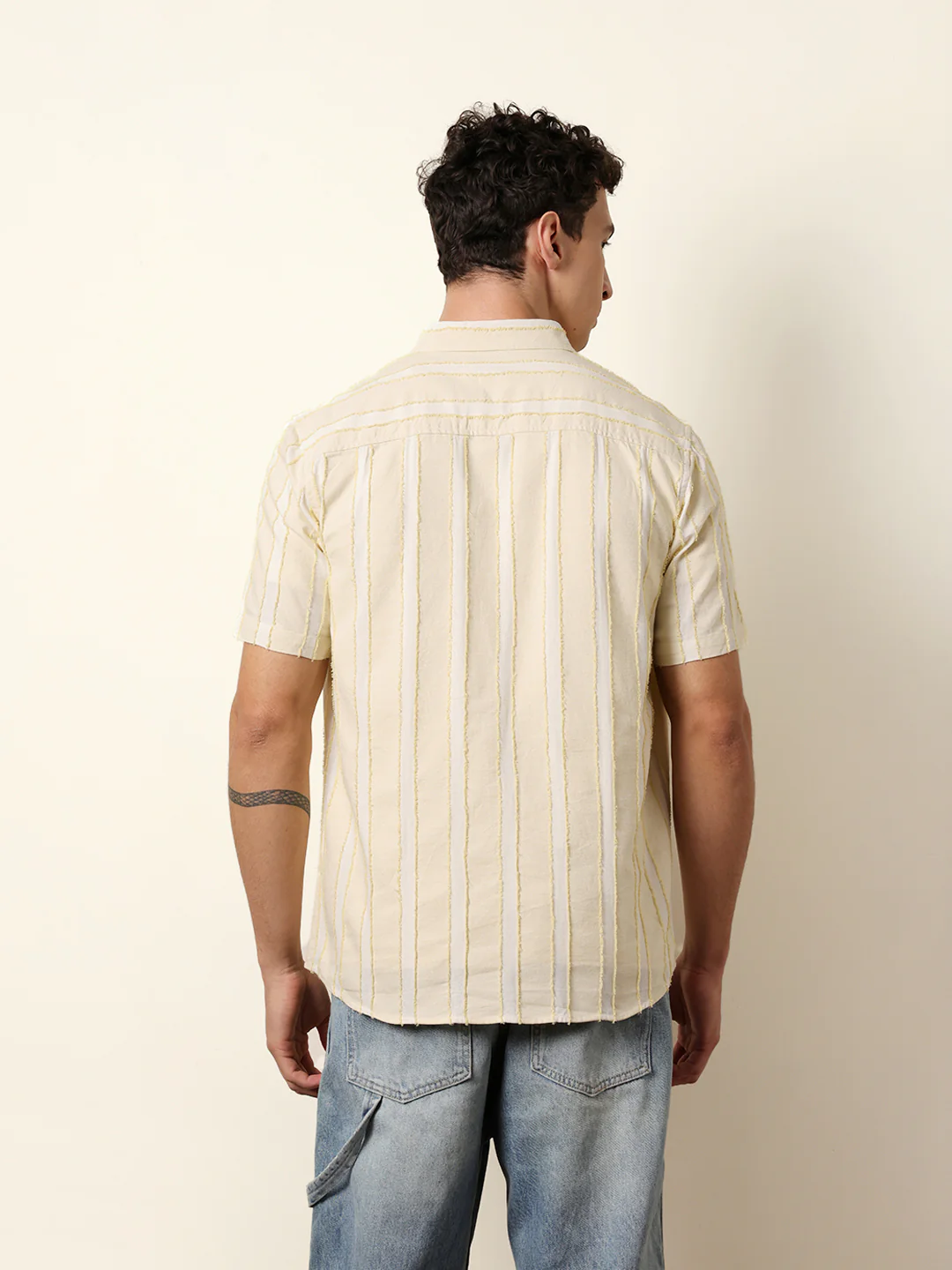 Men Striped Casual Half-Sleeve Shirt - Image 7