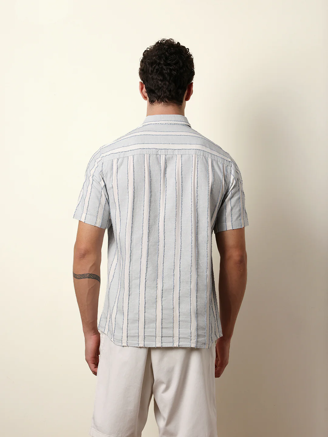 Men Striped Casual Half-Sleeve Shirt - Image 7
