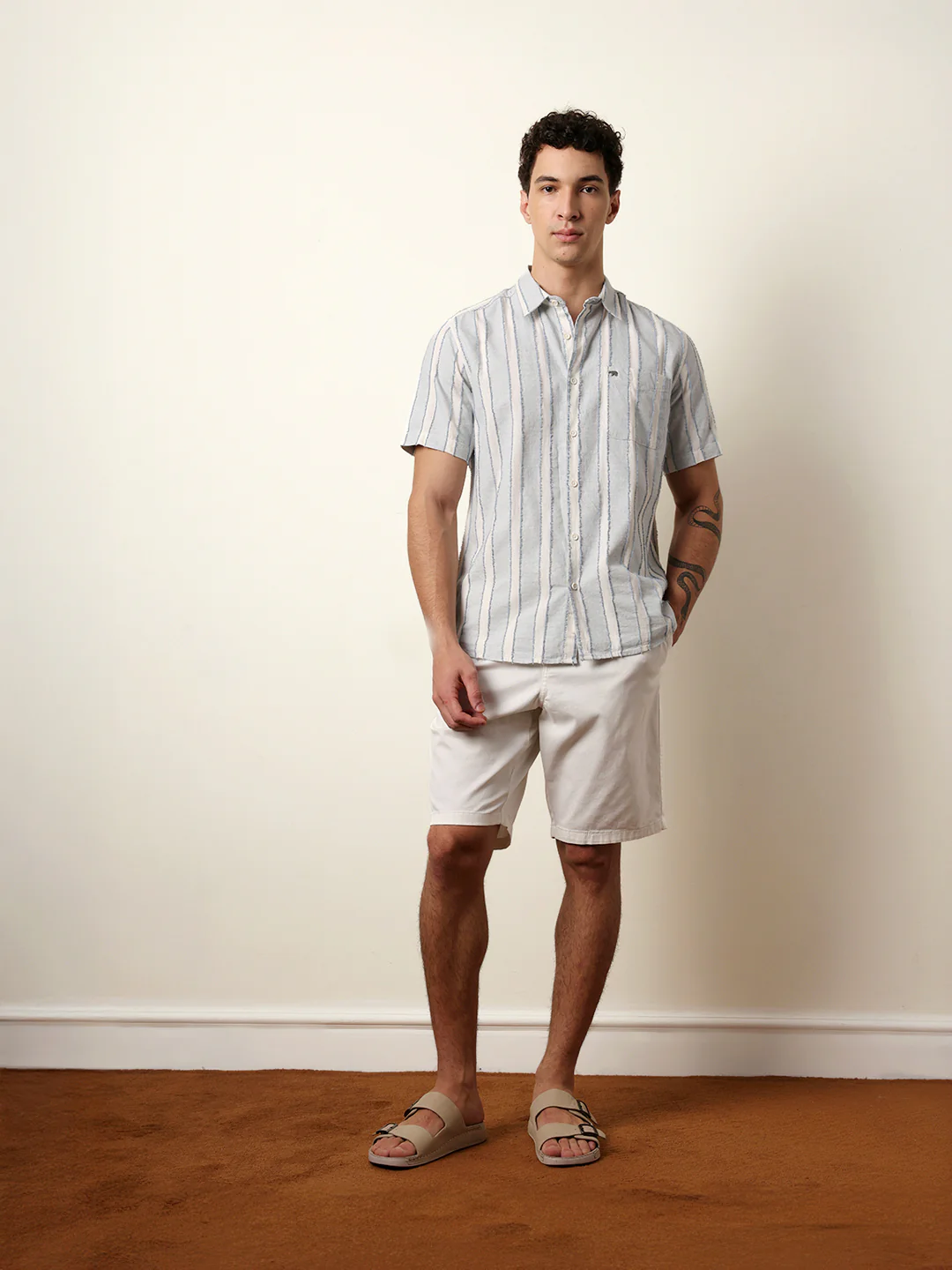 Men Striped Casual Half-Sleeve Shirt - Image 8