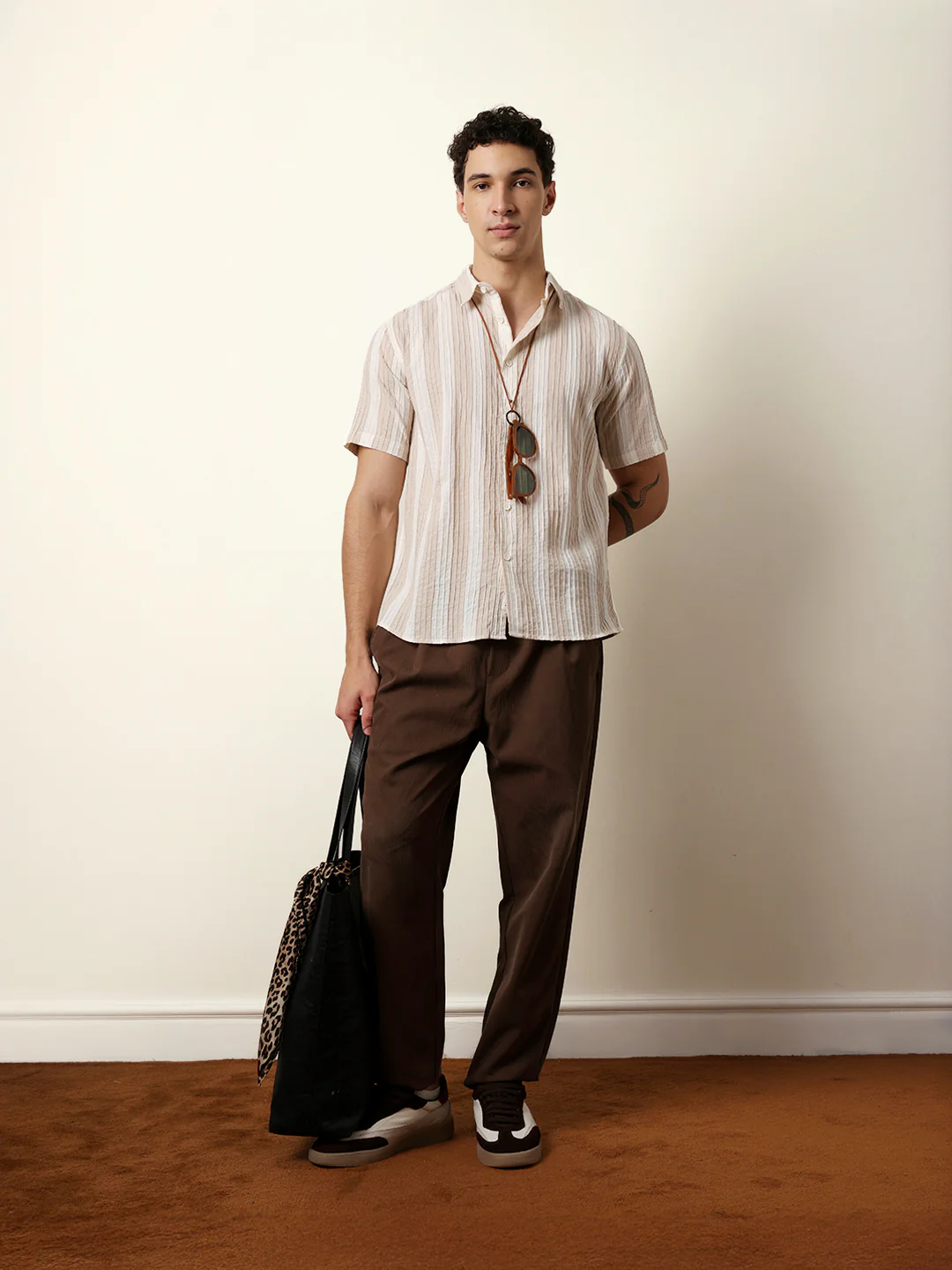 Men Striped Casual Half-Sleeve Shirt - Image 2