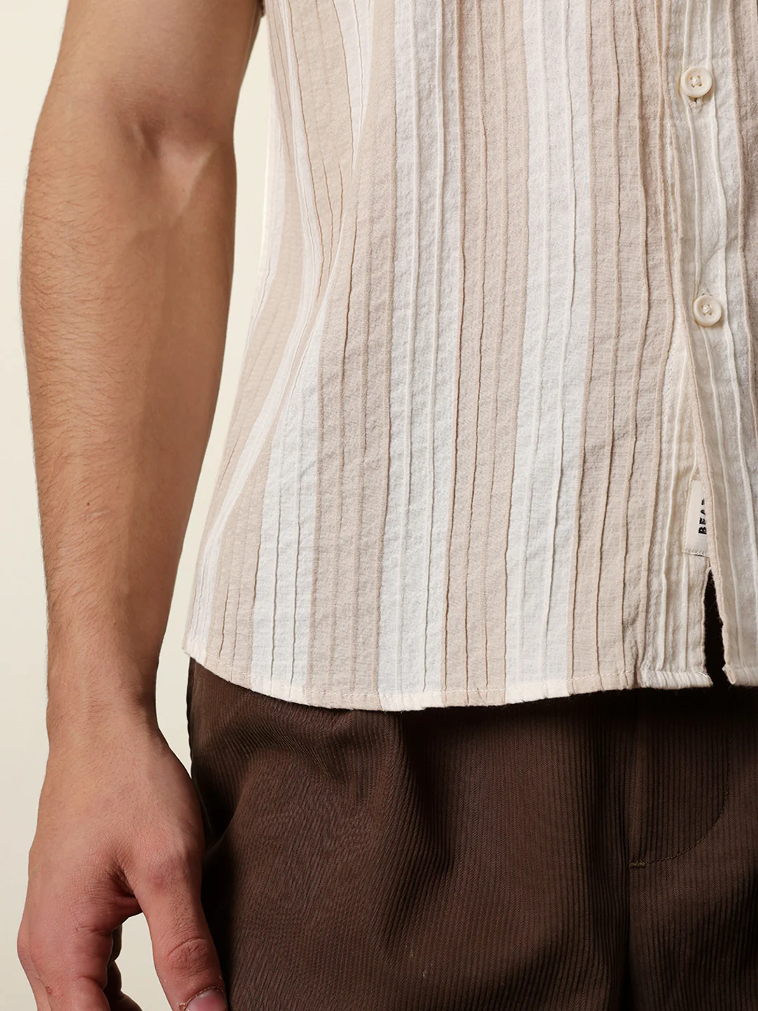 Men Striped Casual Half-Sleeve Shirt - Image 6