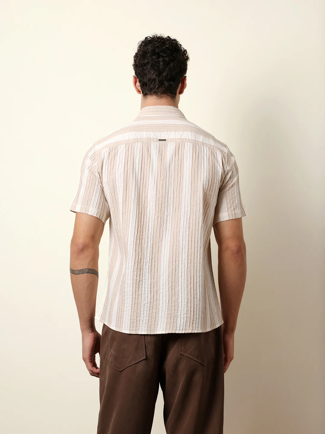 Men Striped Casual Half-Sleeve Shirt - Image 7