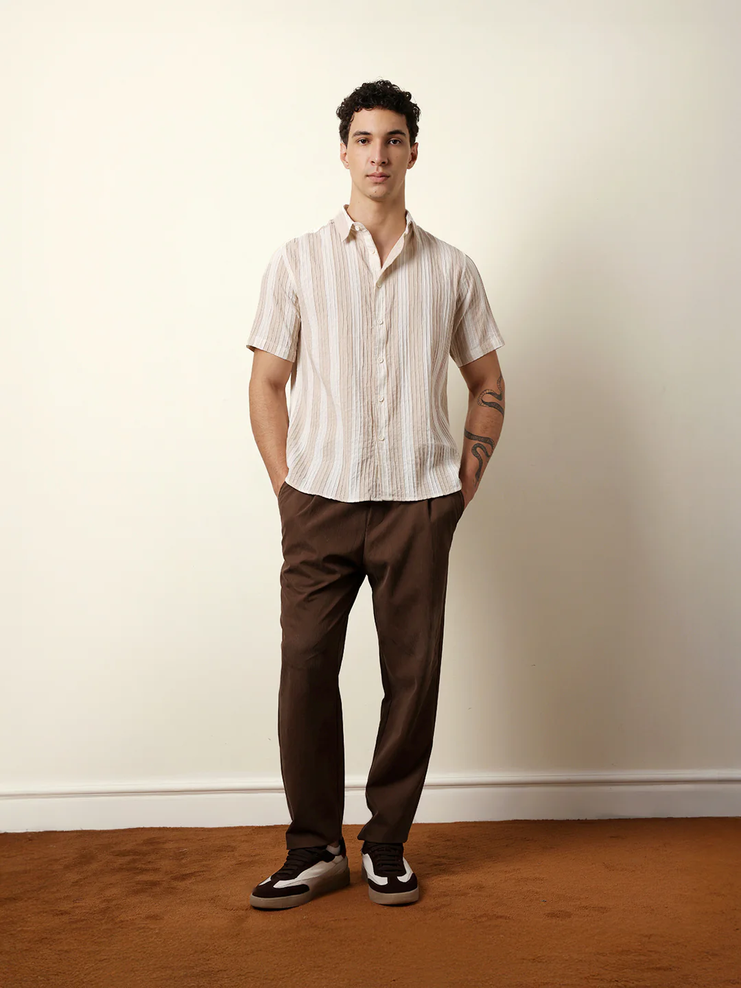 Men Striped Casual Half-Sleeve Shirt - Image 8