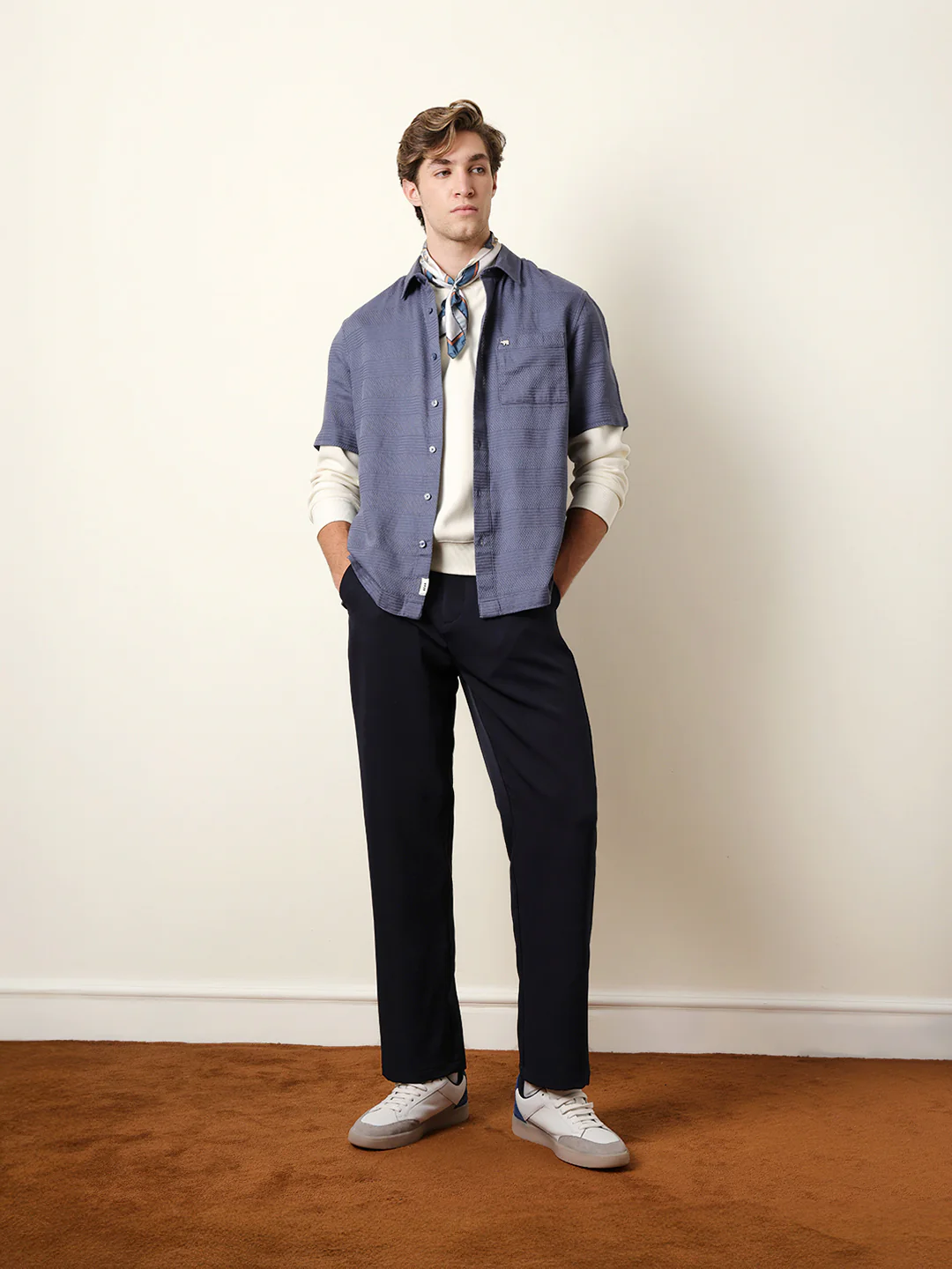 Men Striped Casual Half-Sleeve Shirt - Image 2