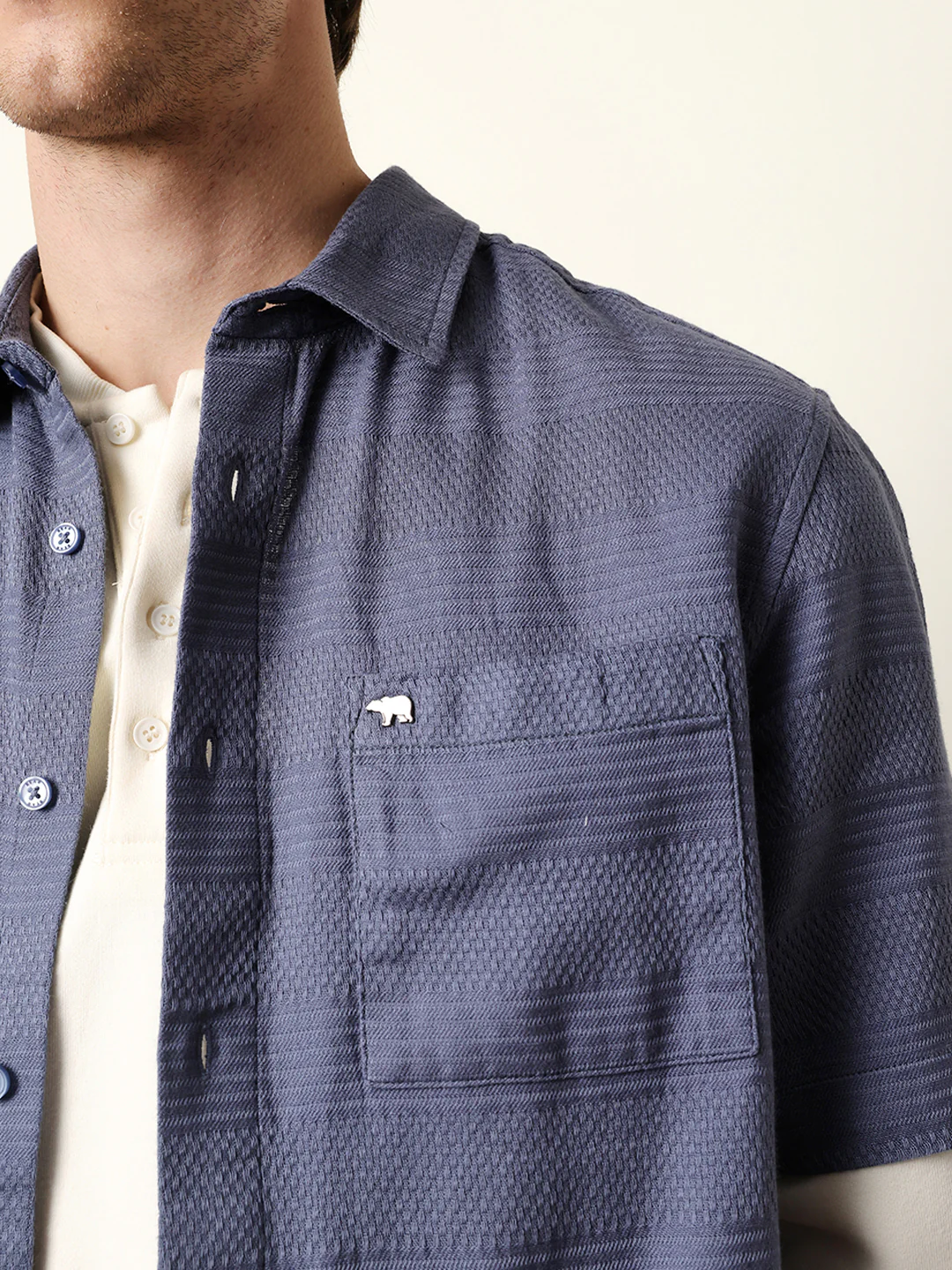Men Striped Casual Half-Sleeve Shirt - Image 6