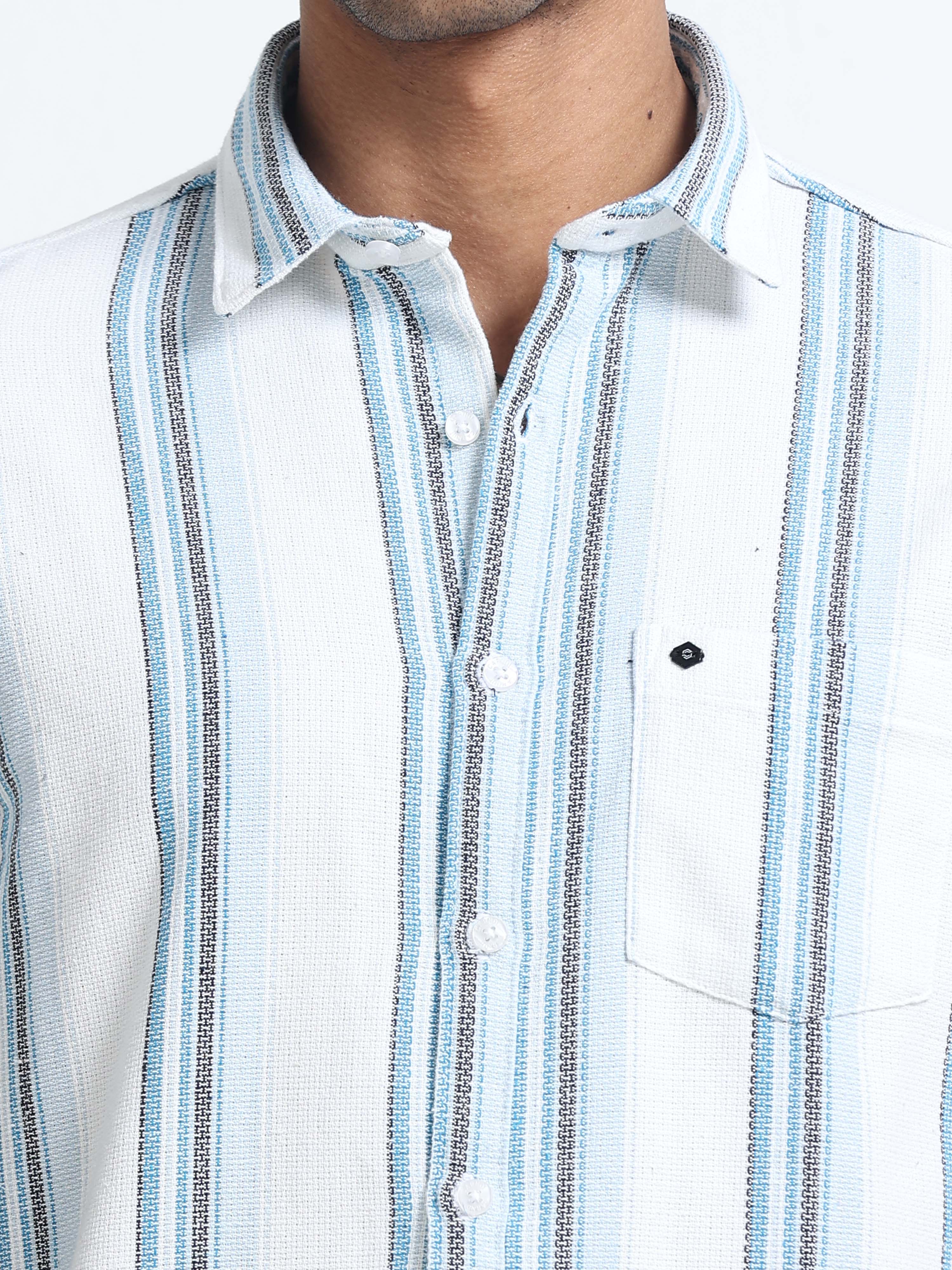 Men Striped Half Sleeve Casual Shirt - Image 5