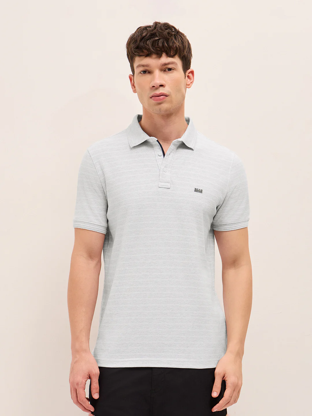 Men Striped Polo Collar Pure Cotton T-Shirt - Image 6