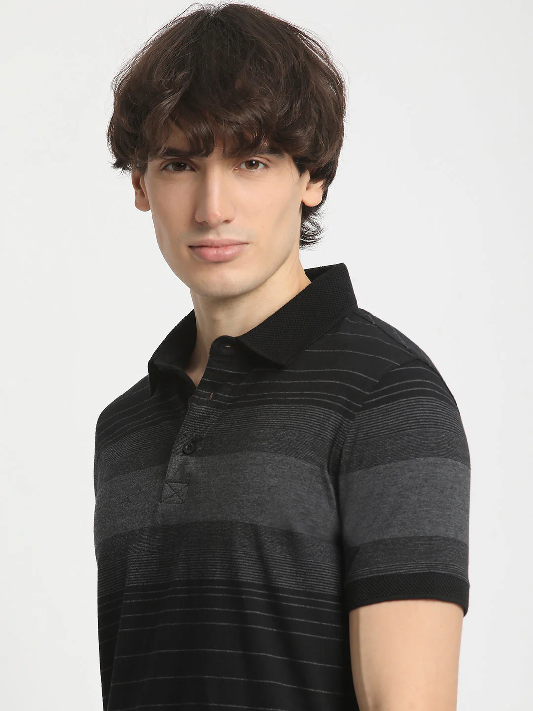 Men  Striped Slim Fit Polo T-Shirt - Image 6