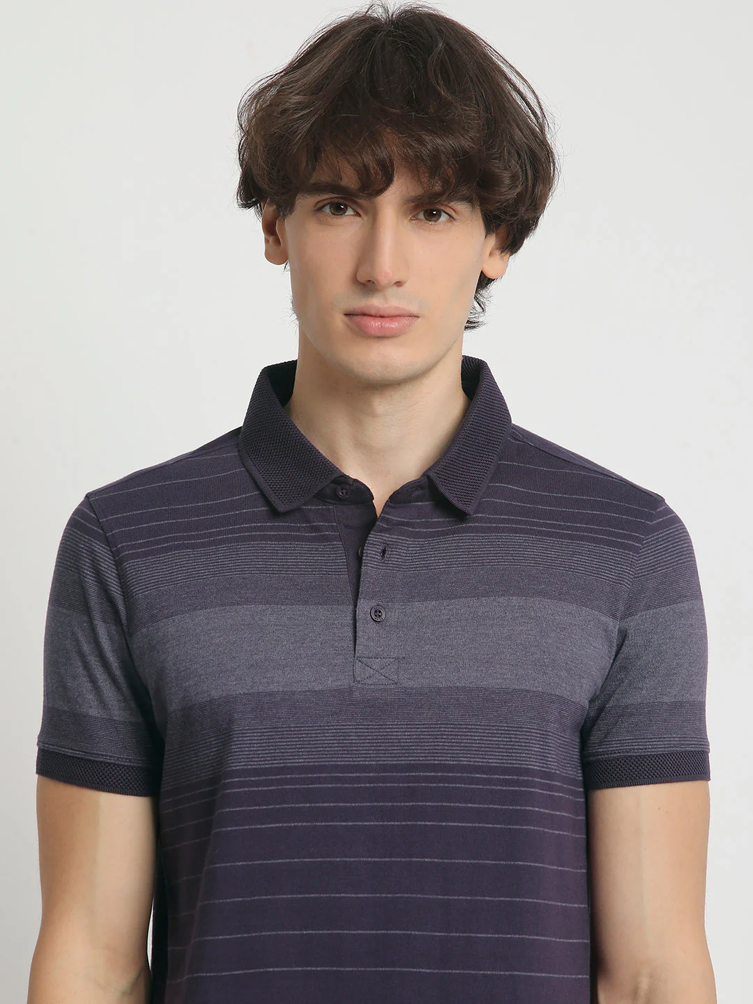 Men  Striped Slim Fit Polo T-Shirt - Image 6