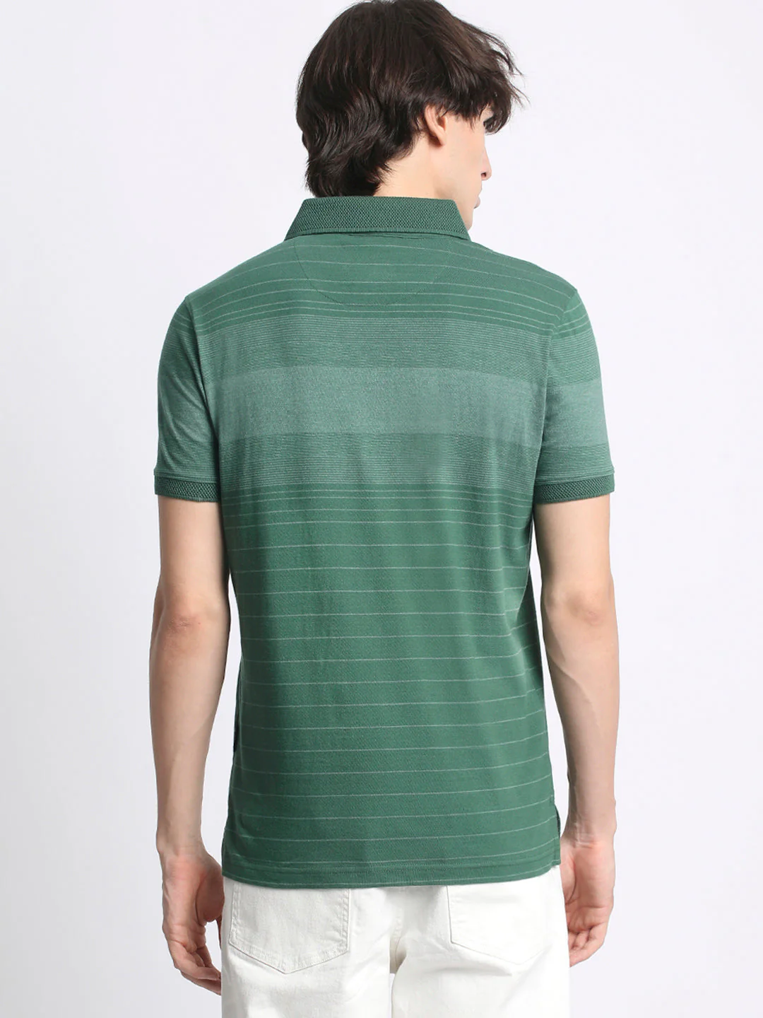 Men  Striped Slim Fit Polo T-Shirt - Image 4
