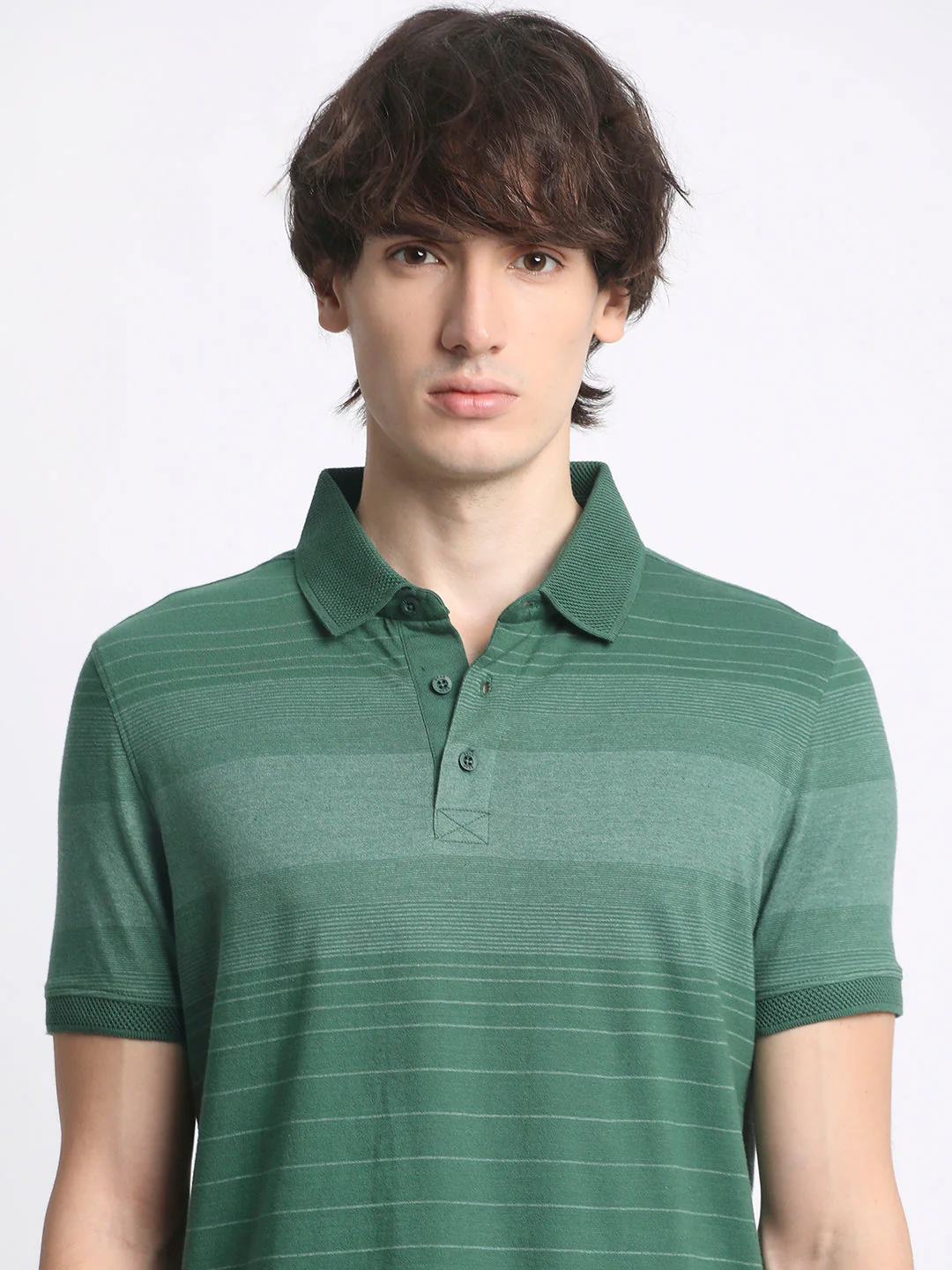 Men  Striped Slim Fit Polo T-Shirt - Image 6
