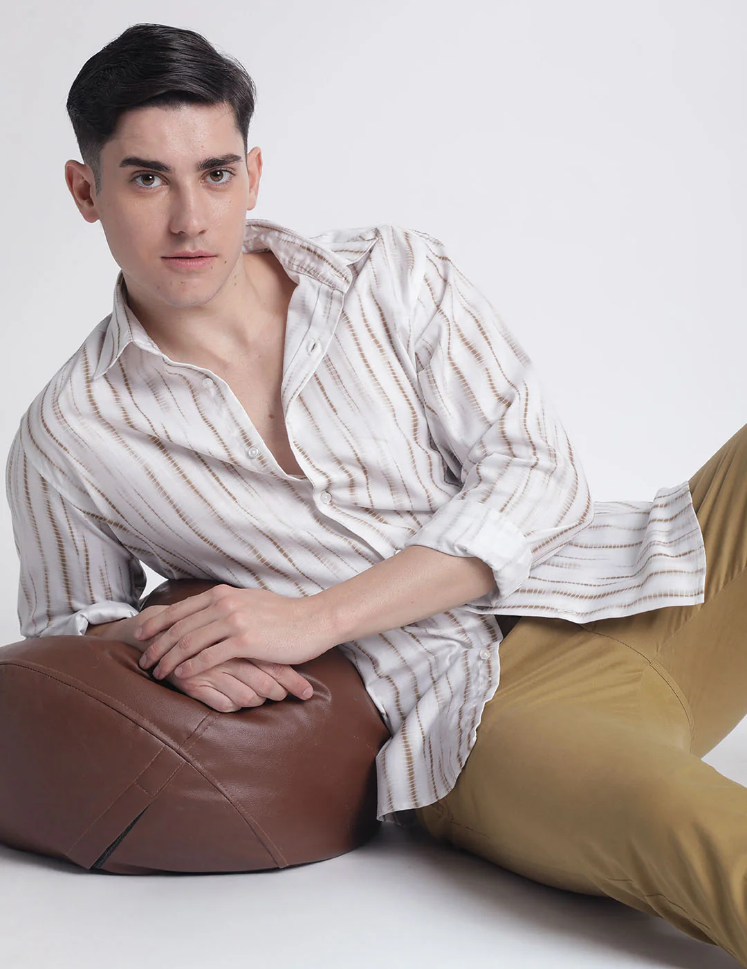 Men Stripes Design Full Sleeve Printed Casual Shirt - Image 5