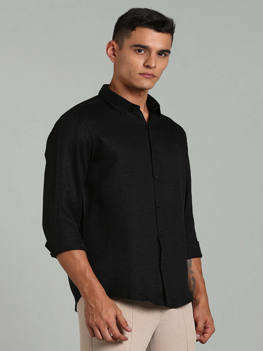 Men Striv Black Solid Shirt - Image 3