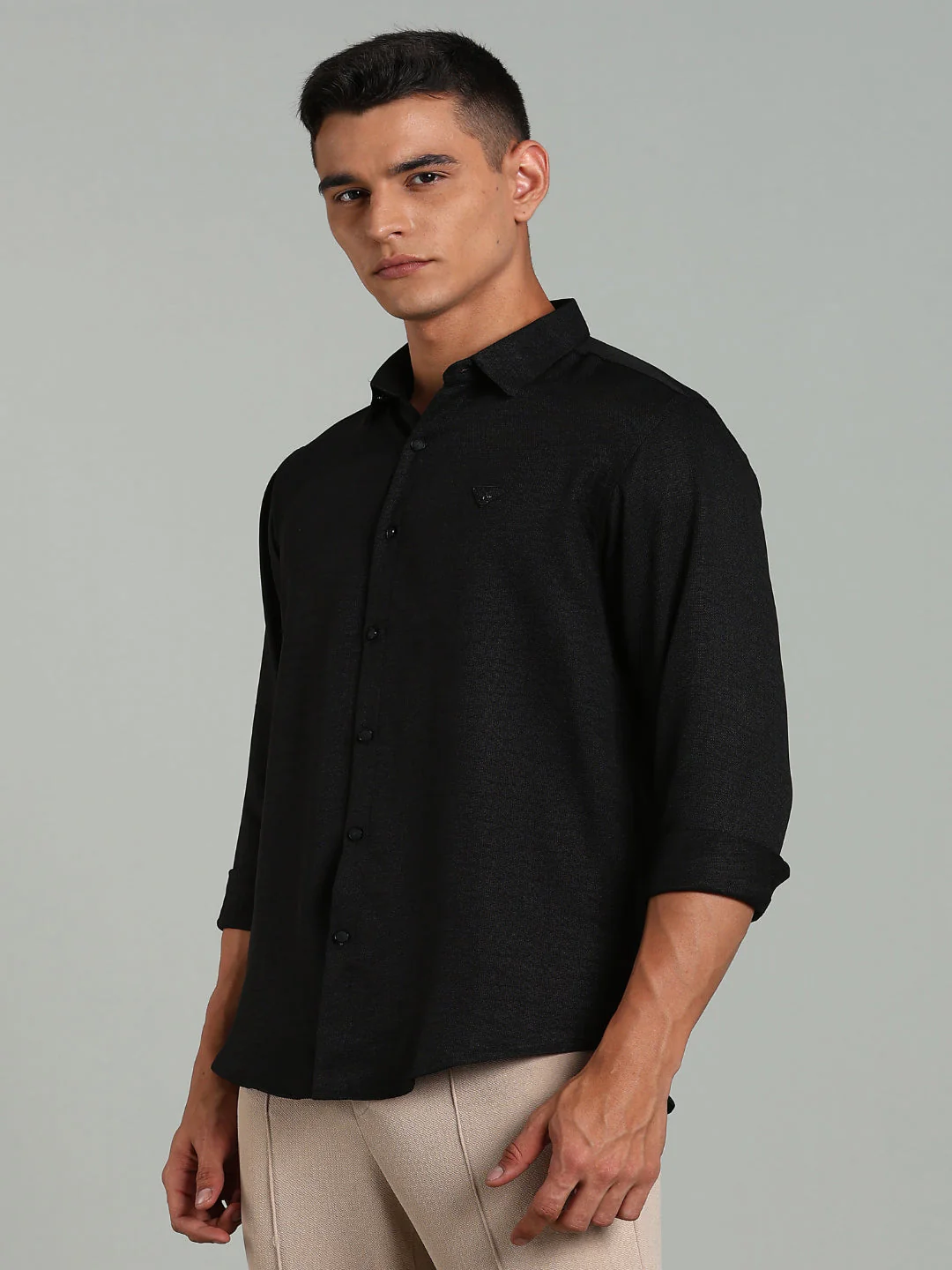 Men Striv Black Solid Shirt - Image 5