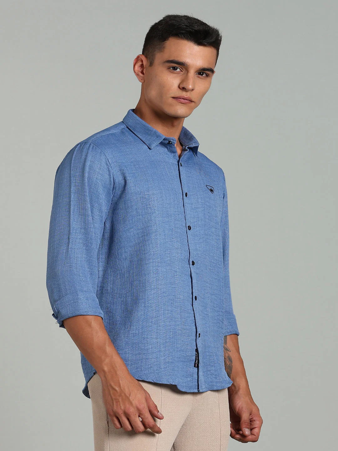 Men Striv Blue Solid Shirt - Image 5