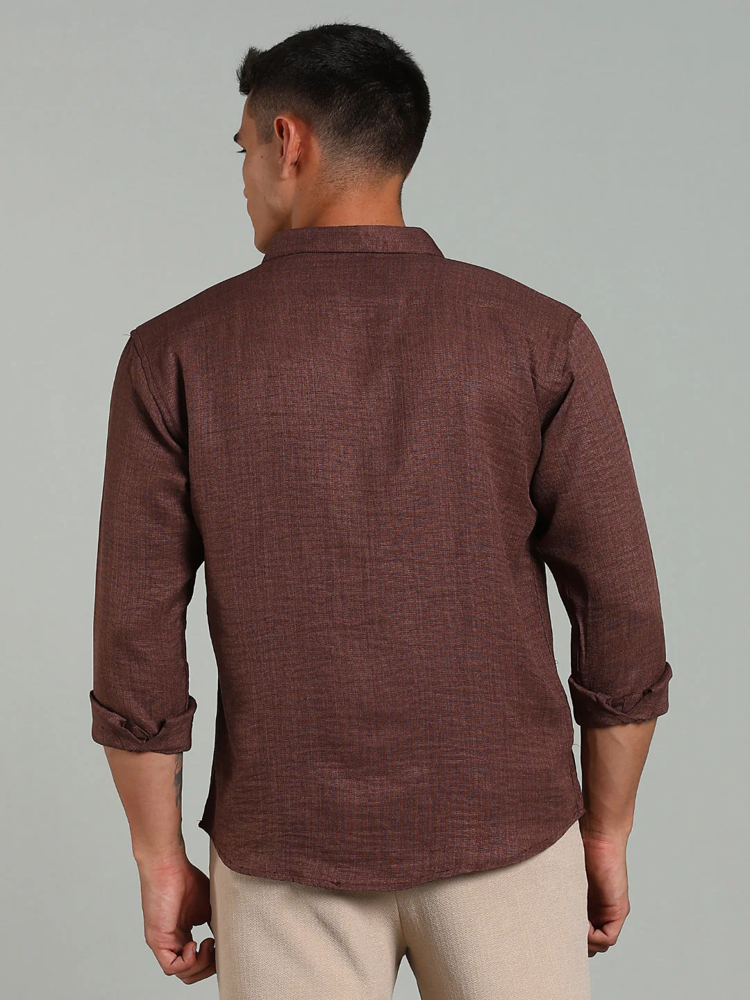 Men Striv Brown Solid Shirt - Image 2
