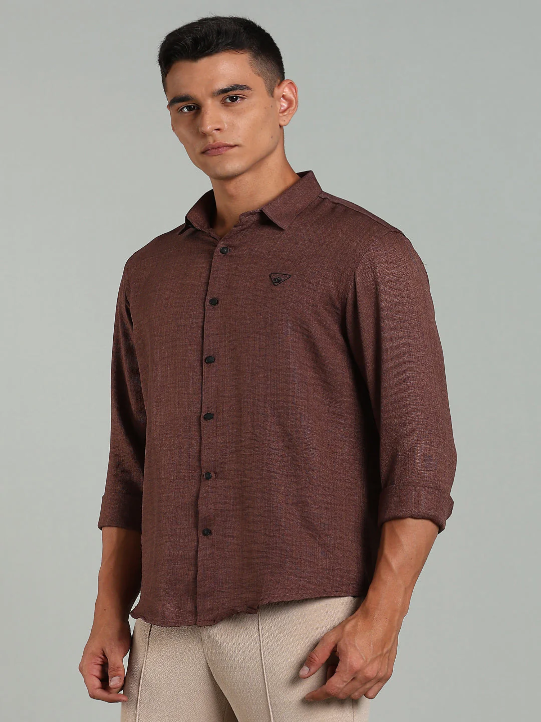 Men Striv Brown Solid Shirt - Image 5