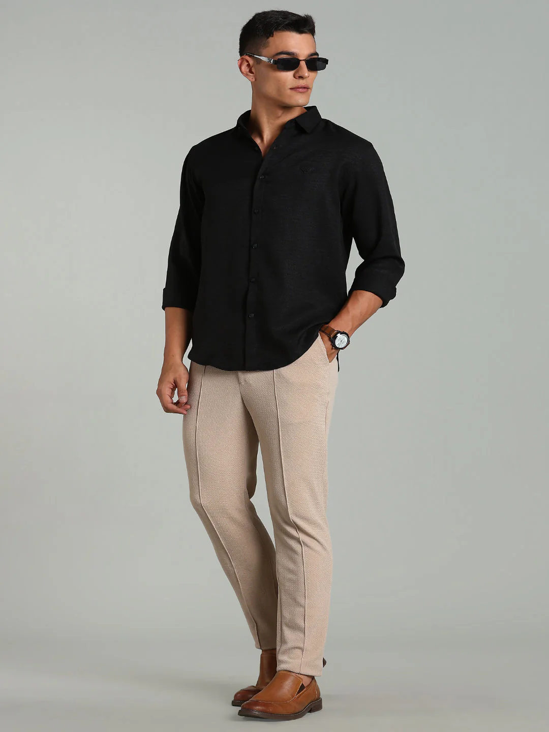 Men Striv Brown Solid Shirt - Image 7