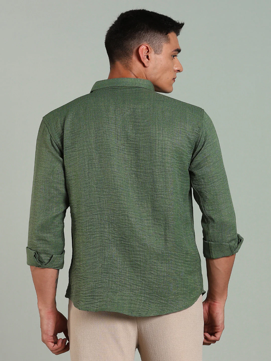 Men Striv Green Solid Shirt - Image 2