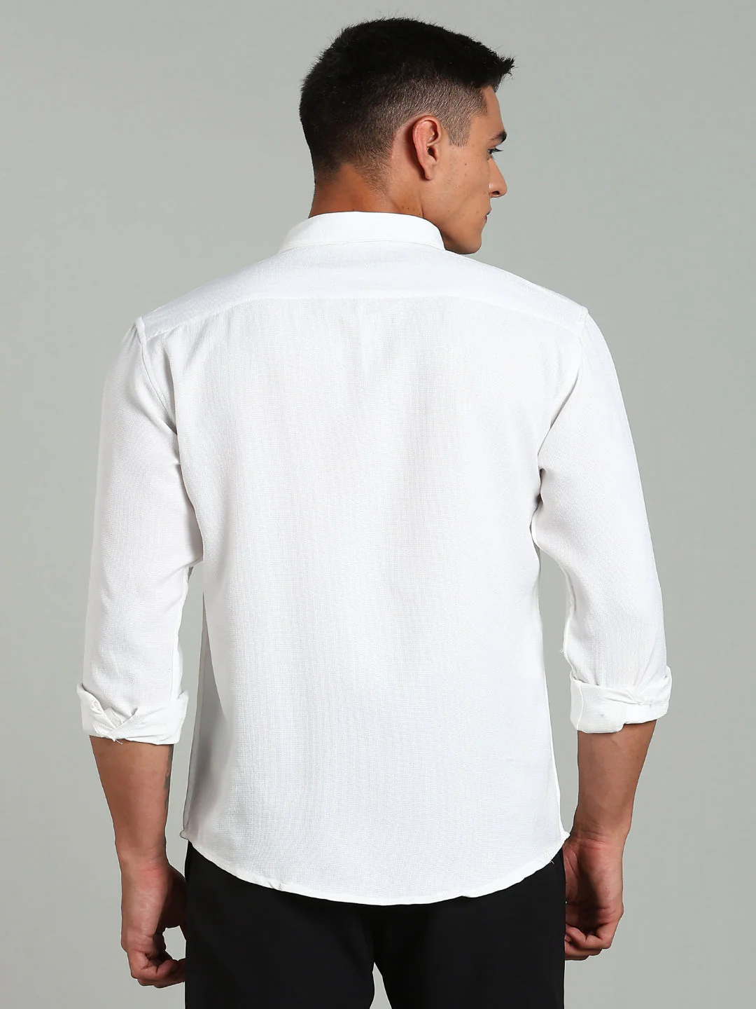 Men Striv White Solid Shirt - Image 2