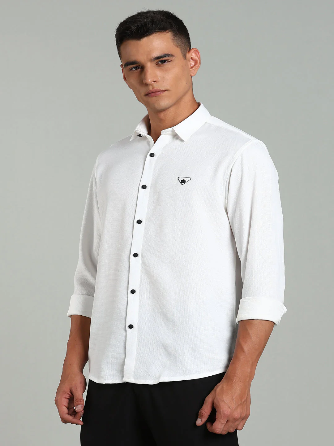 Men Striv White Solid Shirt - Image 5
